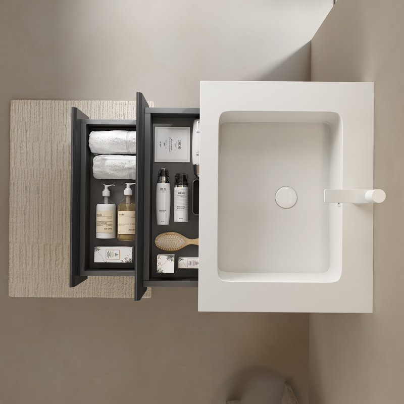 Plateau de meuble-lavabo 24 po avec lavabo intégré Riley (meuble-lavabo non inclus)
