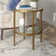 Hera 19.63'' Wide Round Side Table With Clear Glass Shelf