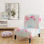 Fauteuil de chambre à motif géométrique blanc et rose