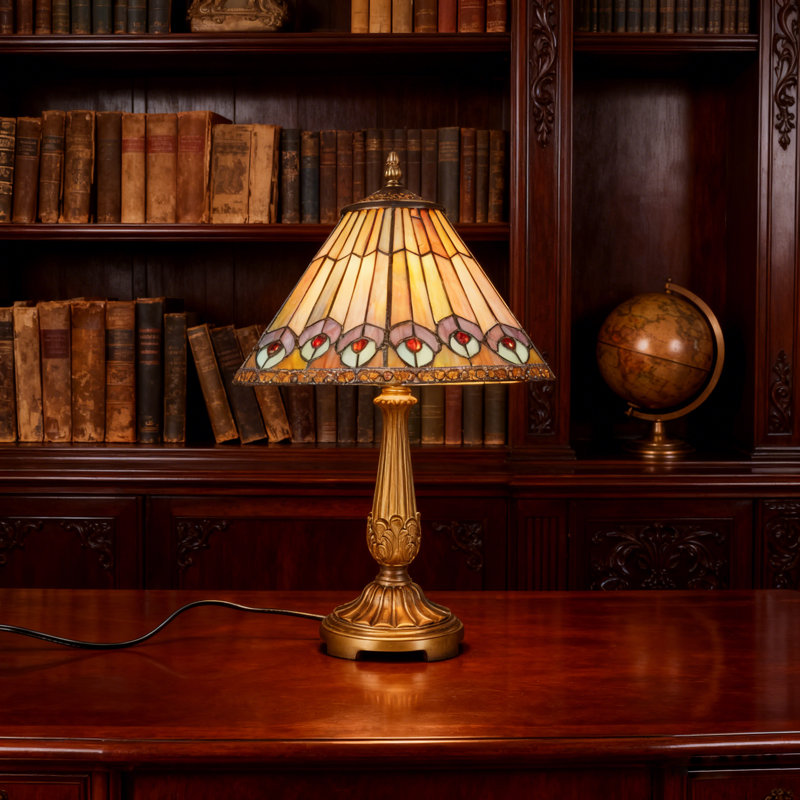 17.3"h Tiffany-style Stained Glass Table Lamp