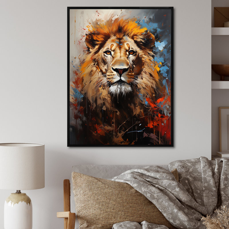 Lion Urban Wild Urban I - impression, H 44 po x l 34 po x P 1,5 po, Cadre flottant noir