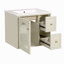 Ensemble de meuble-lavabo mural 24 po pour petit espace, armoire de salle de bain avec lavabo en céramique, 2 tiroirs et 1 porte à fermeture en douceur-1458599357