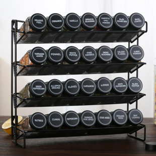 24Pcs Spice Jars Containers With Labels,4Oz Black Seasoning Bottles With Shaker Lids For Rack, Cabinet, Drawer,Empty Square Condiment Pots
