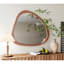 Miroir mural asymétrique 45 pouces, cadre en bois massif, habillage pour chambre à coucher, salon, salle de bain, couloir d'entrée, cadre en bois