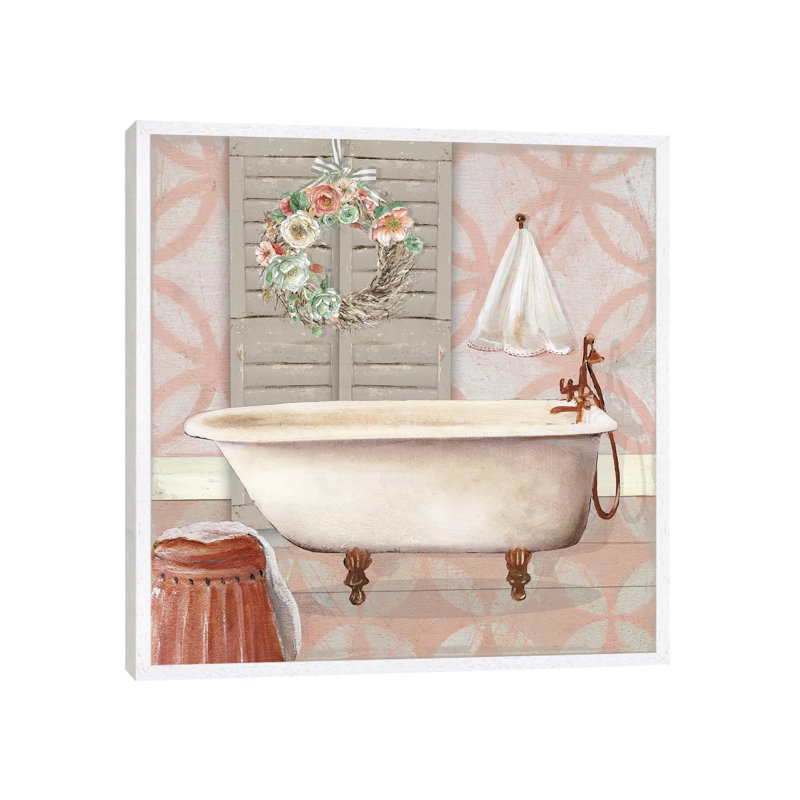 Blushing Bath II by Carol Robinson - Print on Canvas, 66.04 cm H x 66.04 cm W, White Framed