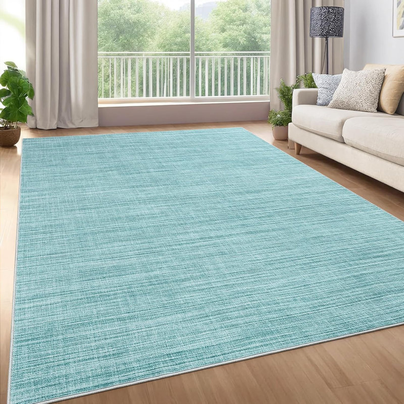 2x6 Washable Runner Rug – Beige Solid Color Hallway, Kitchen, Low Pile, Non-Slip, Soft Foldable Mat for Bedside, Laundry