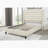 Upholstered Queen Platform Bed with Rolled Channel Tufted Headboard, Modern Design and Easy Assembly, Beige