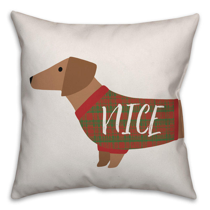  Housse de coussin Naughty Nice Doxie, 16 po x 1 po