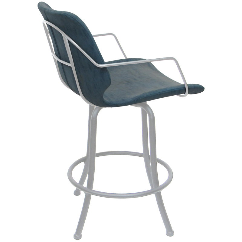 Tabouret de bar pivotant en métal 26 po 30 po ou 34 po Asheville, Bleu, Très haute (assise de 34 po de hauteur)