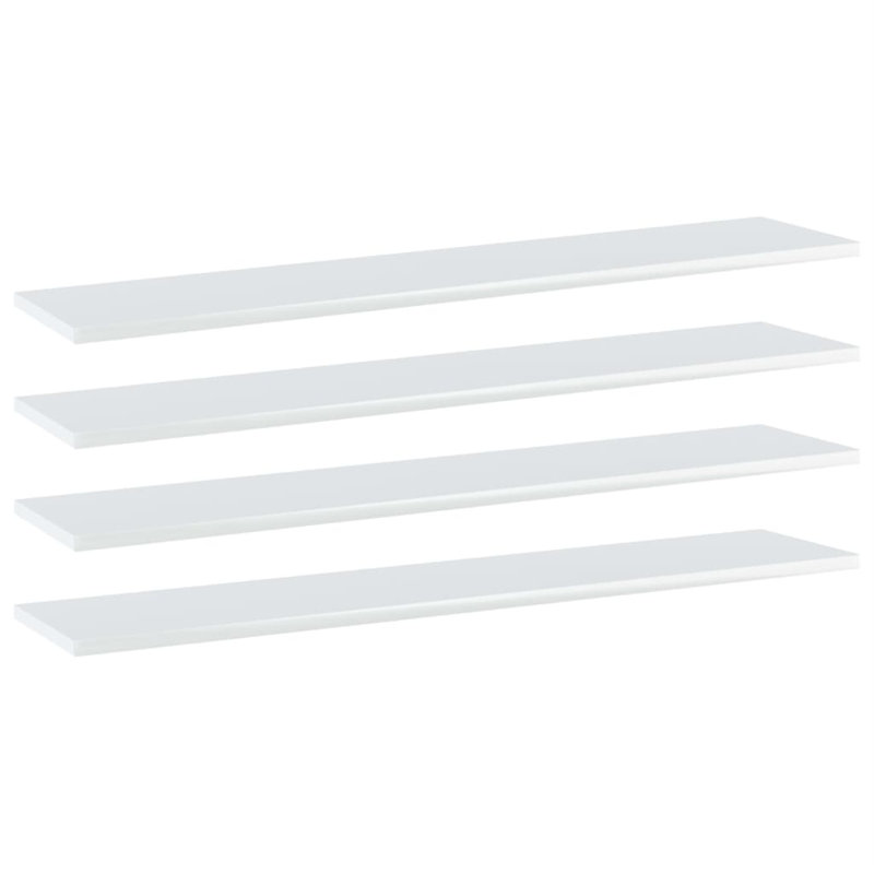 Tablettes flottantes étagères murales, Blanc très luisant, H 0,6 po x l 39,4 po x P 7,9 po