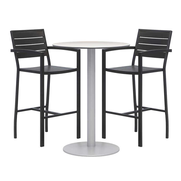 Eveleen Set 36" L Round Plastic/Acrylic Breakroom Table