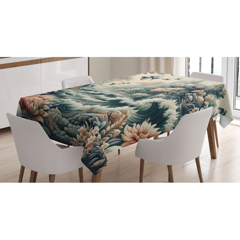 Alexi Rectangle No Pattern Microfiber Tablecloth, 90" Rectangle