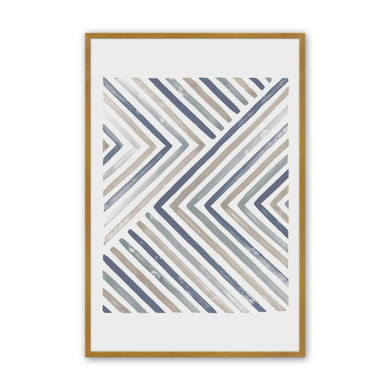 Linear Visions I Print, H 21,25 po x l 17,25 po, Cadre ouvert en angle, or poli