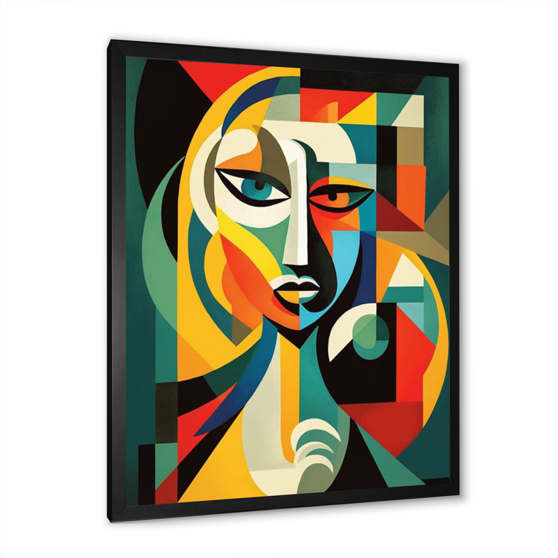 Reproduction d'art sur toile, "Abstract", H 44 po x l 34 po x P 1,5 po, Cadre simple noir