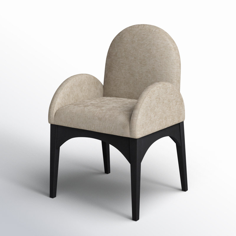 Waldorf 19.75'' H Upholstered Armchair, Beige, Black