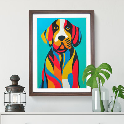 Colourful Dog No.1 Abstract - Single Picture Frame Painting