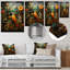 Abstrait, pic, oiseau, fleur, nuit - oiseau, art mural en métal-101154566