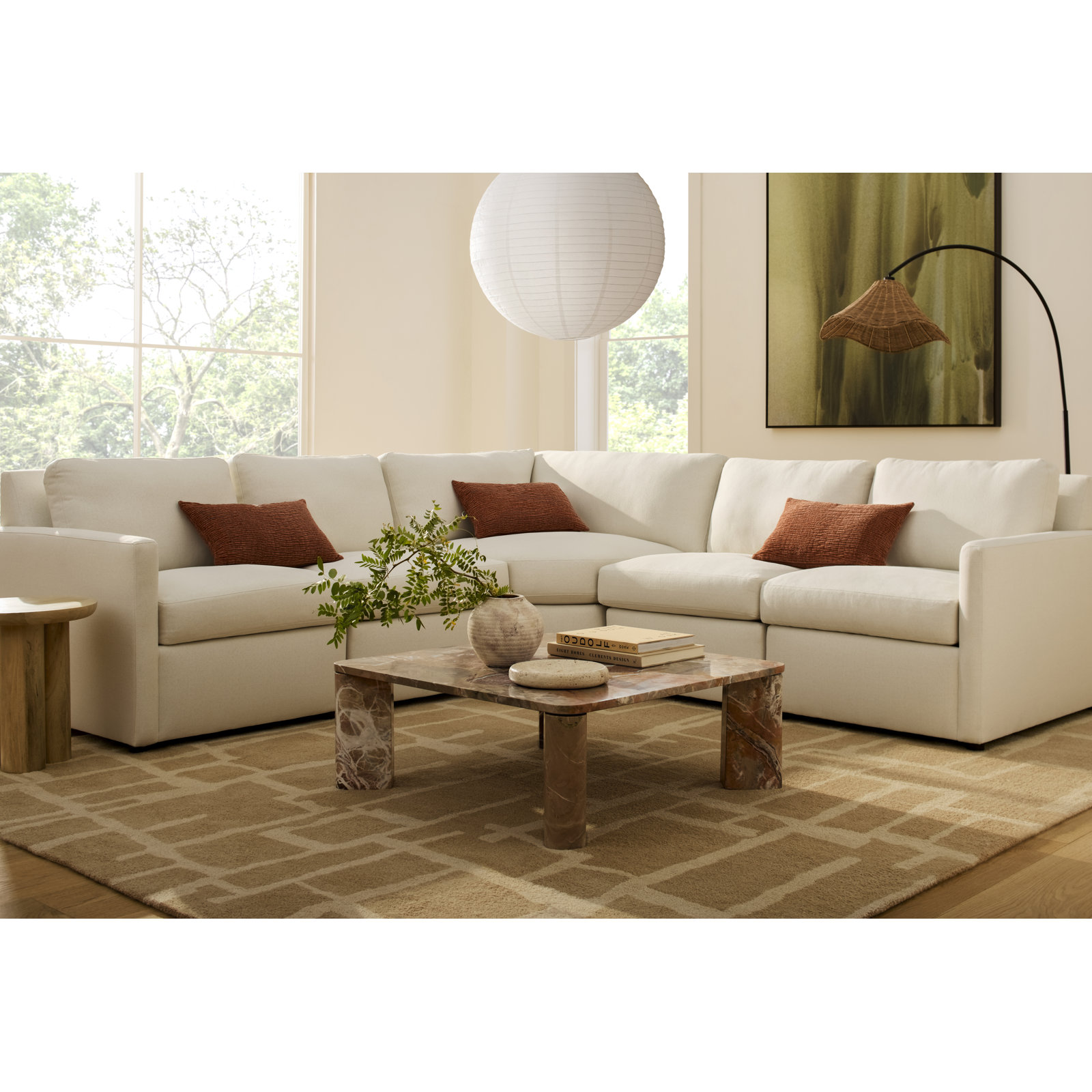 Damari Sectional, John Flour Performance Linen Blend