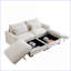 Canapé modulaire 2 places modulaire avec repose-pieds avec rangement, canapé en velours côtelé pour salon | Beige | Velours côtelé-419381981