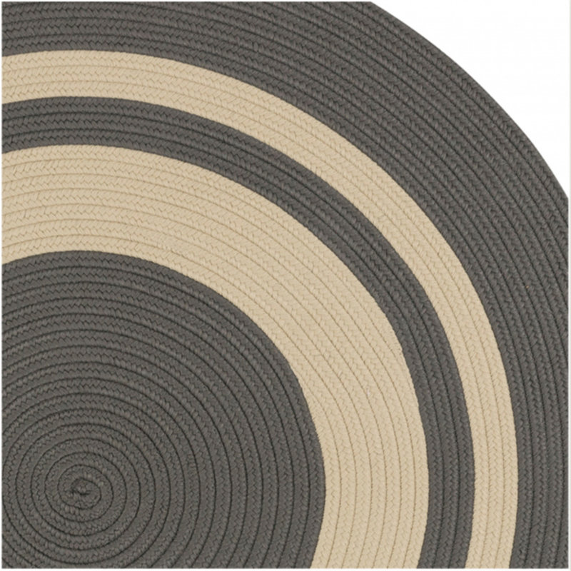 Don Indoor / Outdoor Reversible Area Rug - Grey, Round 6'
