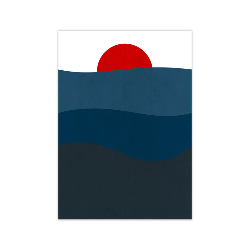 Red Blue Sunset Original - Print, No Frame, 59cm H x 42cm W x 1cm D