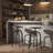 Jaydynn Swivel Acacia Solid Wood Adjustable Height Counter Stool with Iron Frame