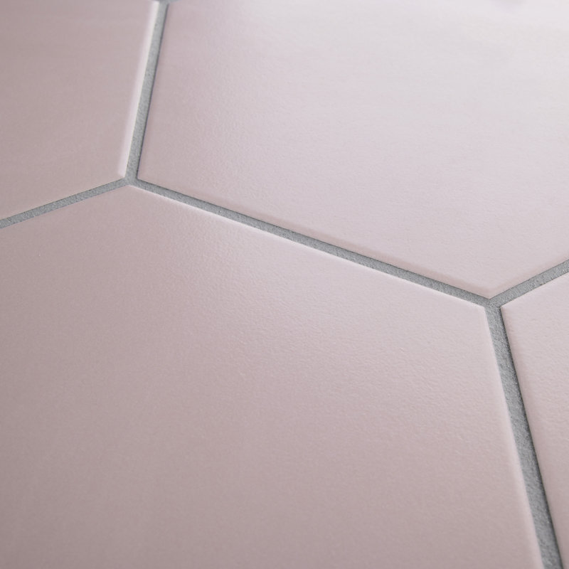 Carreau de porcelaine 9 po x 10 po Textile Hex, Rose