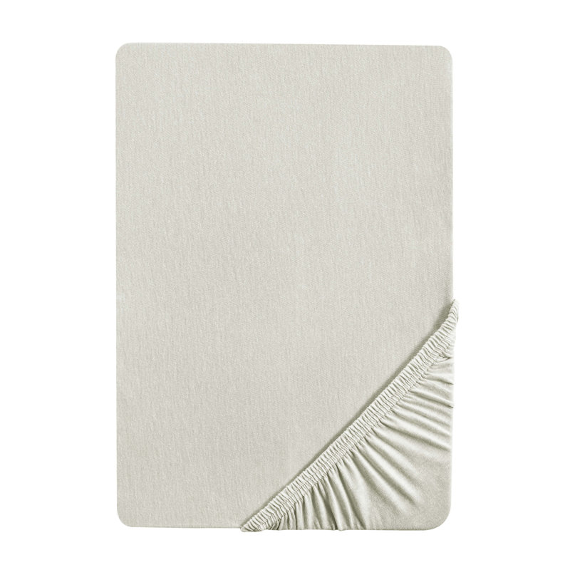 100% Cotton Jersey Knit Fitted Sheet, 90-100 x 190-220 cm, Light Grey