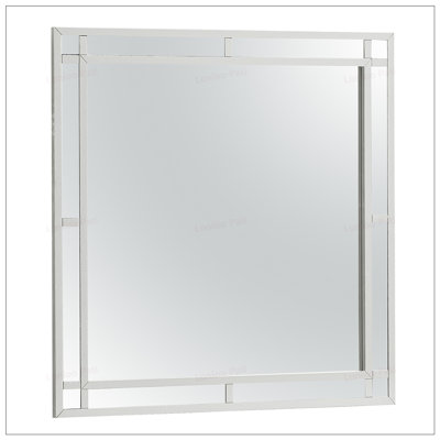 Madison Silver Champagne Finish Mirror with LED Light Accents and High-Quality Low-Distortion Glass for Clear Reflections