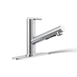 Crue Pull-Out Kitchen Sink Faucet, Pull-Out Laundry Faucet with Three-Function Sprayhead