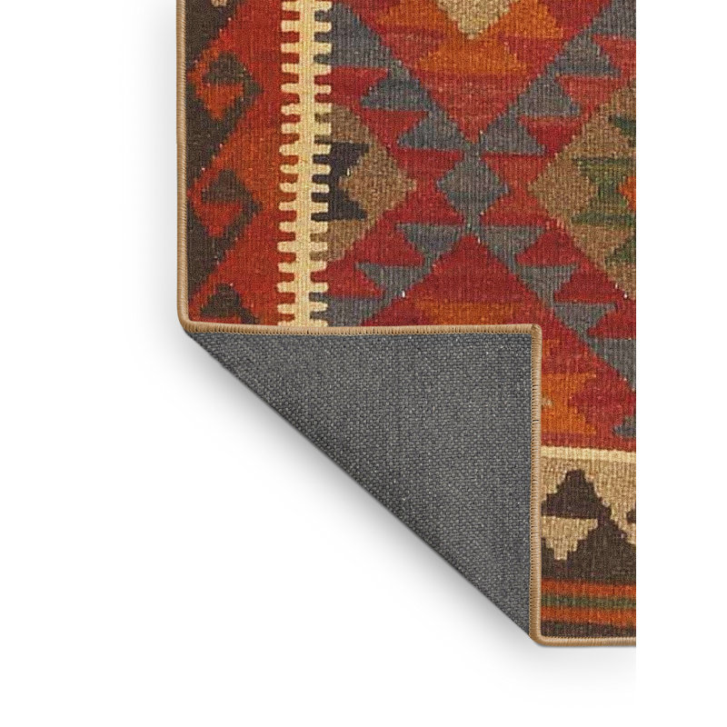 Rouge sud-ouest/brun/bleu Tapis décoratif, Rectangle 7 pi x 10 pi