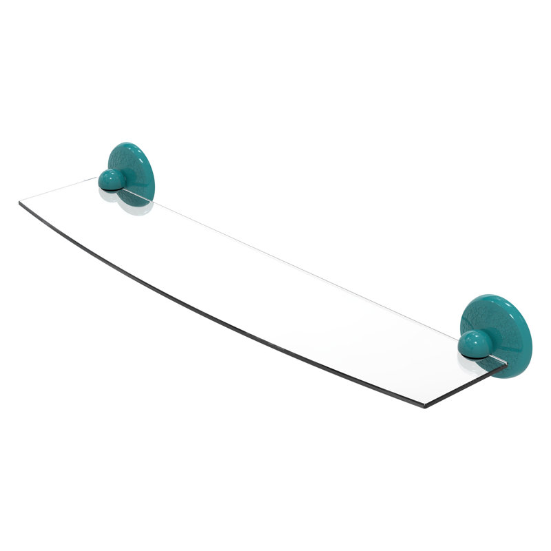 Tablette en verre Yae Carlo Collection MC, H 3 po x l 24 po x P 5 po, Bleu sarcelle Glokzin