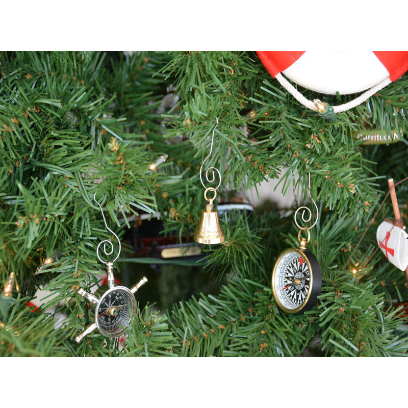 Ornement en forme de cloche de noël en laiton massif
