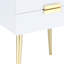 Table d'appoint compacte blanche et dorée avec espace de tiroir - convient aux petites pièces de style Mid-Century moderne 2 et compacte, dans des espaces plus petits, à l'extrémité, sur le côté, la nuit-1995237925