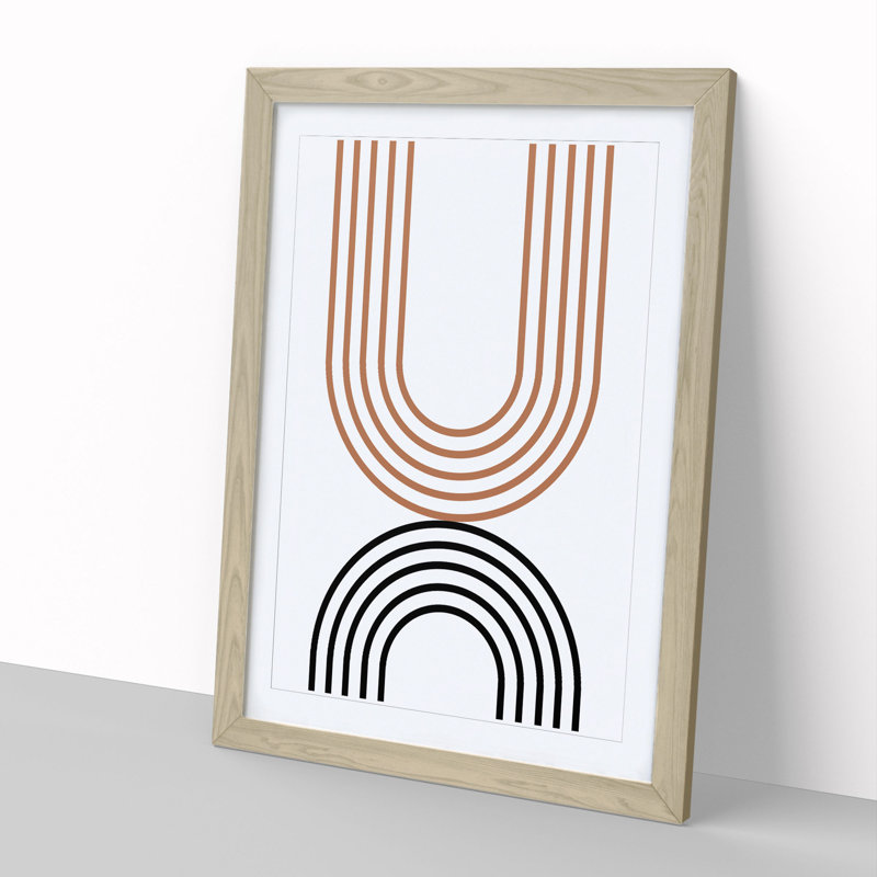 Composition 3 - Picture Frame Graphic Art, Oak, 90cm H x 65cm W x 2cm D