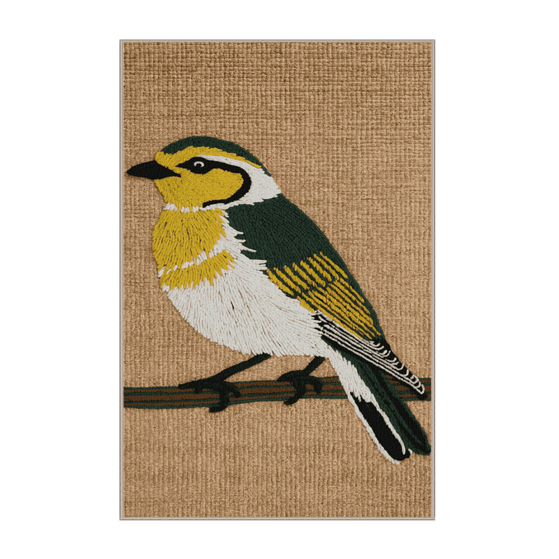  Tapis lavable European Goldcrest Birds, Rectangulaire 8 pi x 10 pi
