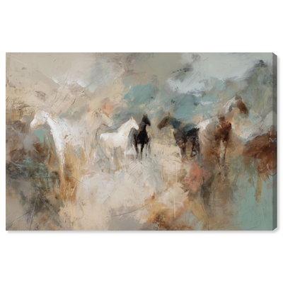 Galloping Hues Canvas Print Golden Wall Decor by Art Remedy, Gallery Wrapped, 24 x 16