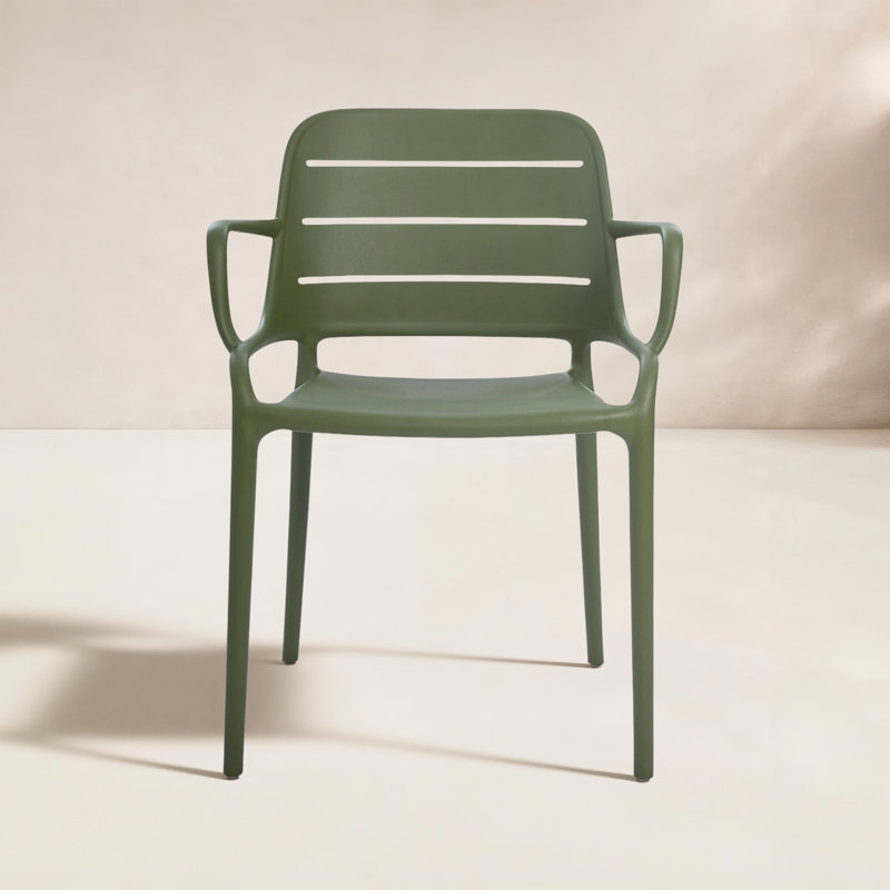Ensemble de 4 fauteuils empilables Nohr, Vert d’armée