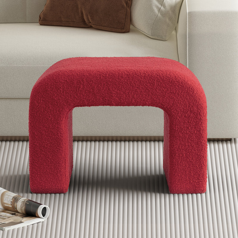  35x65cm Arched Accent Stool Vanity Stool, Red