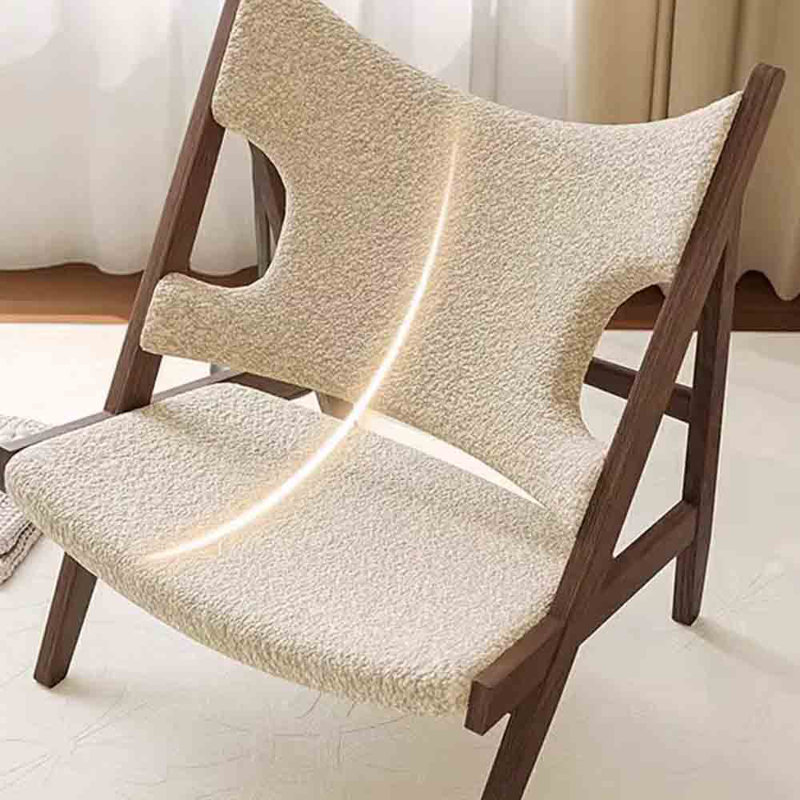 Chaise de loisir simple en molleton crème., Marron clair, Brun