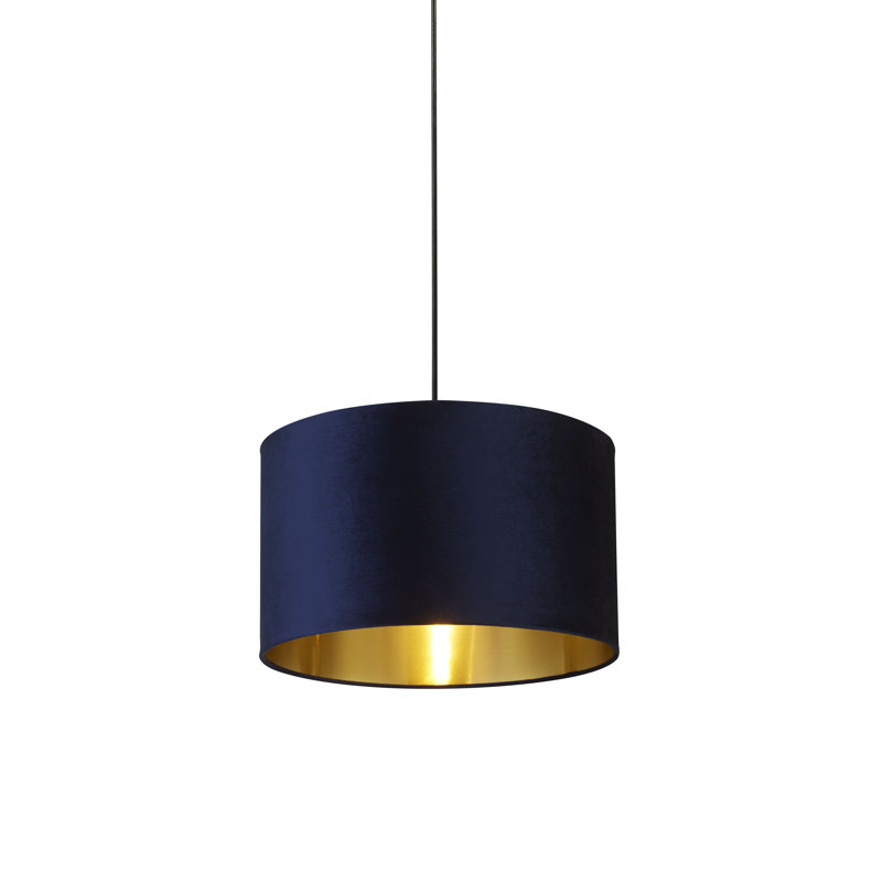 Velvet Drum Accent, 24cm H x 40cm W x 40cm D, Navy