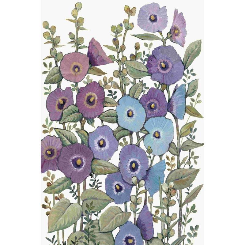 Hollyhocks In Bloom II par Tim Otoole - impression sur toile tendue, H 30 po x l 20 po
