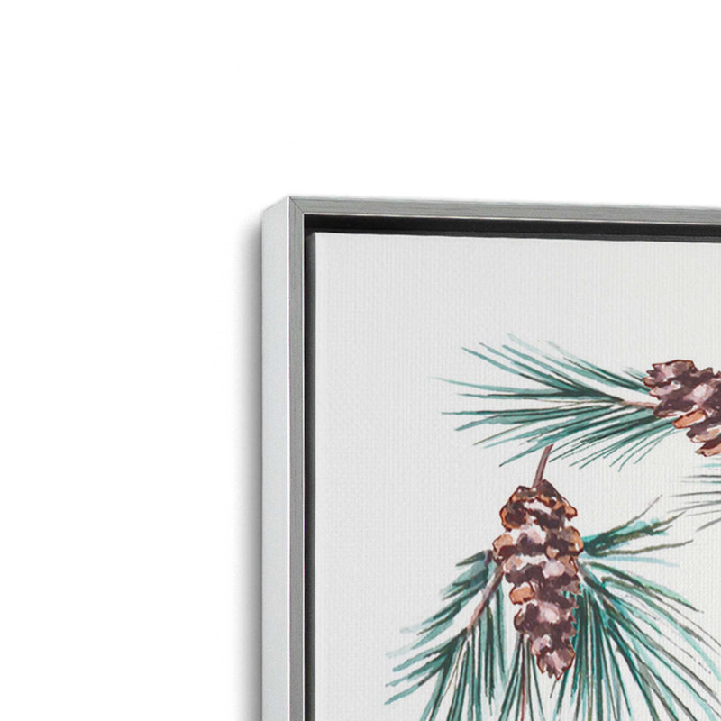 «Peace on Earth Reindeer» par Elizabeth Tyndall, reproduction d'art, L 20 po x H 20 po, Argent, Toile avec cadre