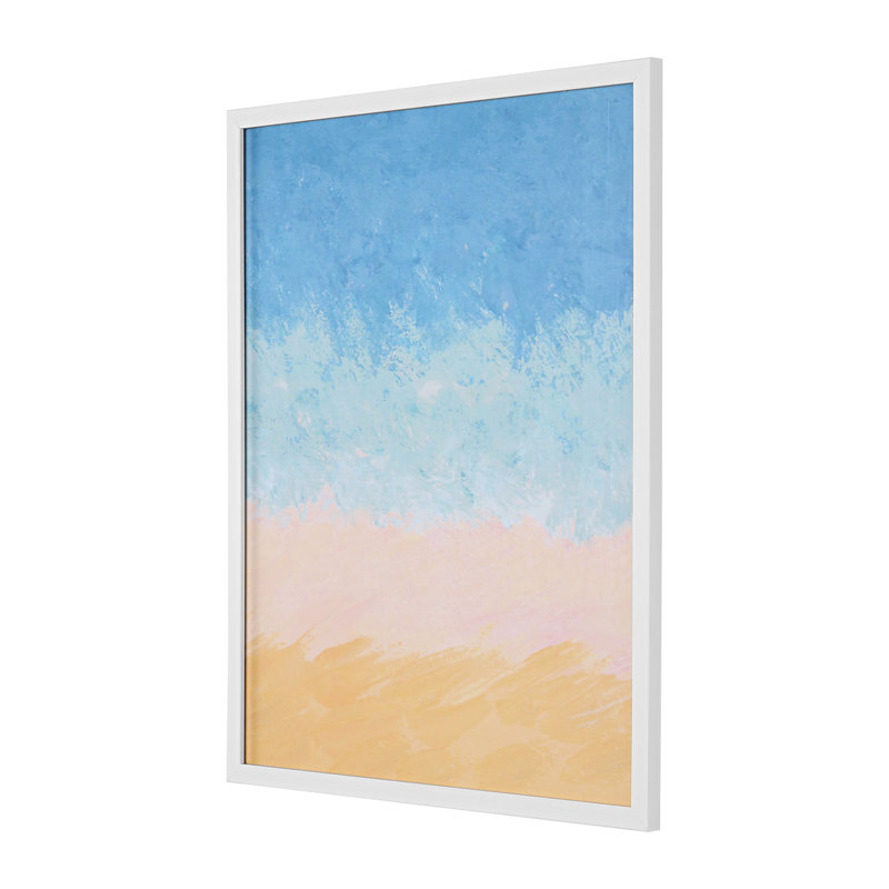Shoreline Light Blue and Sand Abstract Canvas Print