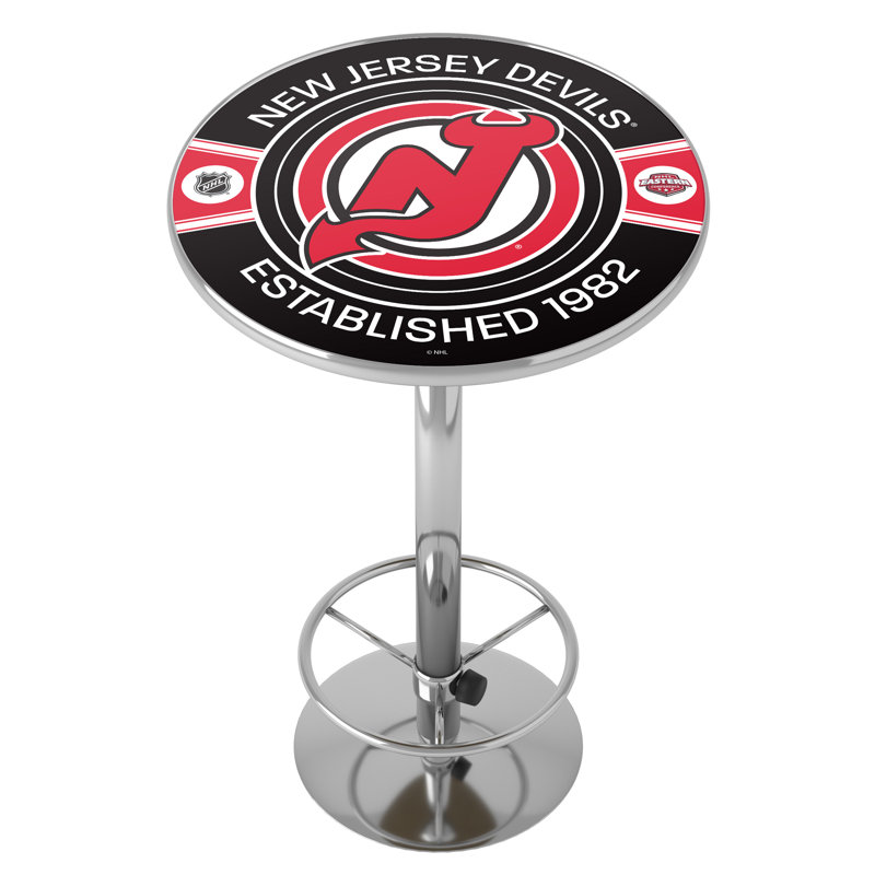 New Jersey Devils Patch  Bar Table With Footrest