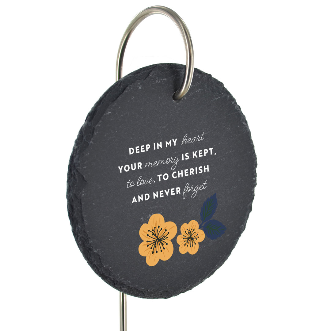 Blidge Waterproof Slate Circle Grave Marker People Memorial Plaque