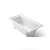 Archer 60" x 30" Alcove Soaking Bathtub with integral flange
