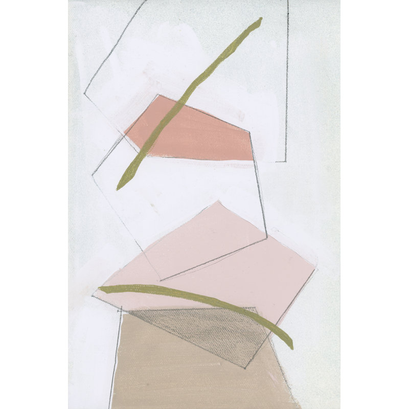 Nude Gold Shapes II by Cartissi - Painting, 76cm H x 51cm W, Black Floater Framed