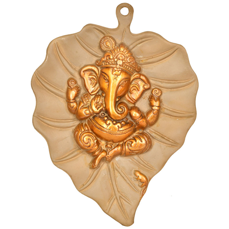 Handmade Religious & Spiritual Wall Decor on Metal, Cemented Gold