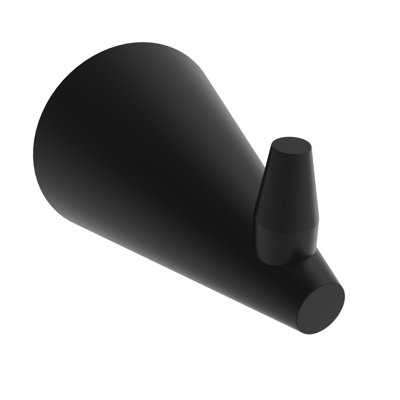 Cone Wall-Mounted Towel Hook - Matte Black, Premium Brass Construction, Installation Hardware Included